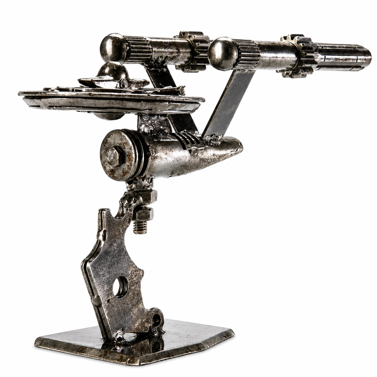 7" Enterprise — Star Trek Recycled Metal Sculpture (Inspired by Enterprise)