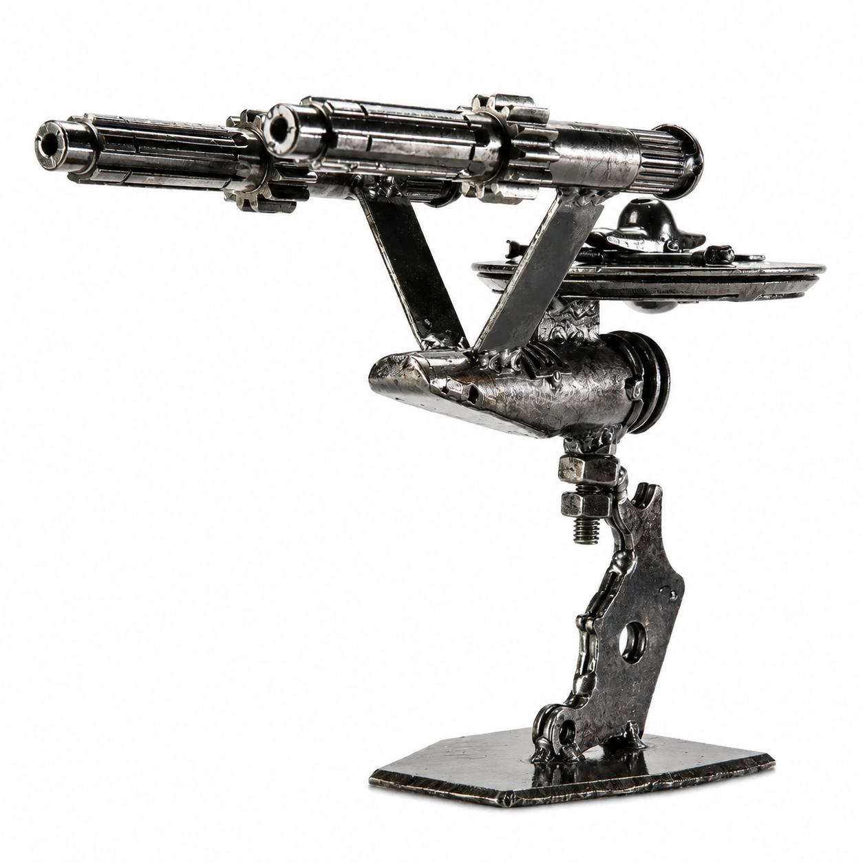 7" Enterprise — Star Trek Recycled Metal Sculpture (Inspired by Enterprise)