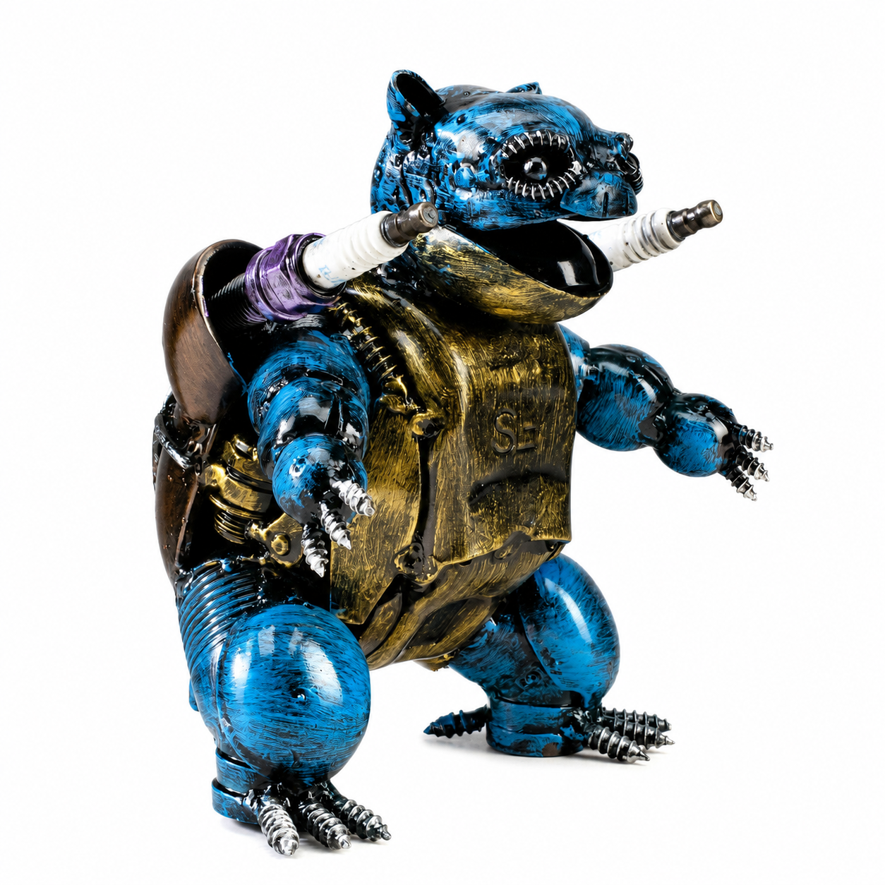 Blastoise Recycled Metal Sculpture (Inspired by Blastoise)