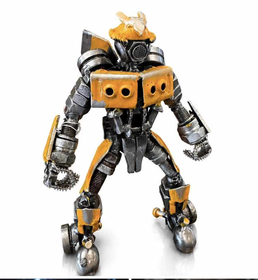 7" Bumblebee Recycled Metal Sculpture (Inspired by Bumblebee)